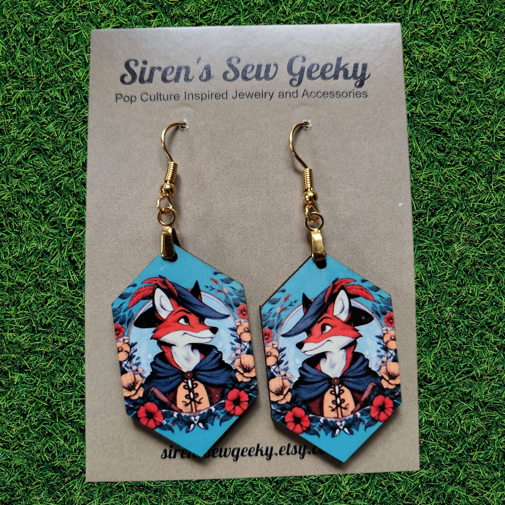 Robin Hood Fox Floral Earrings